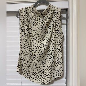 Tart Cream and Black Abstract Blouse